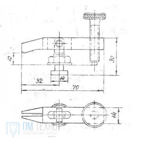 Чертеж прижима для фрезерного станка